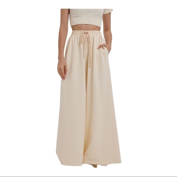 𝅺nap Cotton-Poplin Wide Leg Pants - Picture 1 of 14